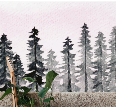 Papel mural naturaleza pinos altos - TenVinilo