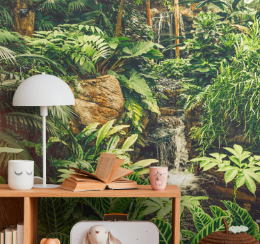 Papel mural naturaleza refugio tropical vibrante - TenVinilo