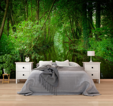 Papel mural naturaleza sendero de vegetación encantadora - TenVinilo