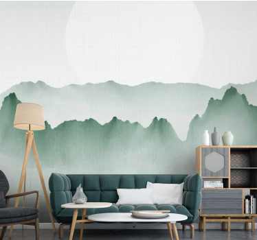Papel mural naturaleza silueta de montaña - TenVinilo