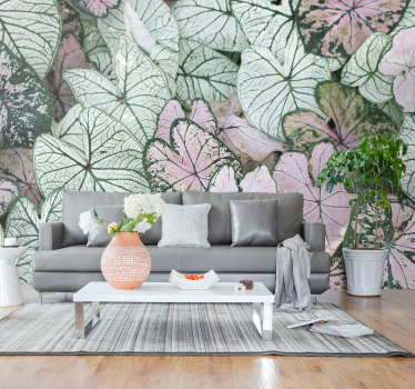 Papel mural naturaleza texturas de hojas verdes - TenVinilo