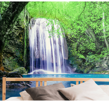 Papel mural naturaleza tranquilo paisaje de cascada - TenVinilo