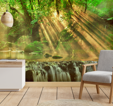 Papel mural naturaleza verde fluyente - TenVinilo