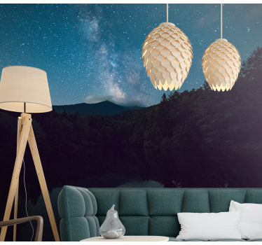 Papel mural naturaleza vista nocturna astral - TenVinilo