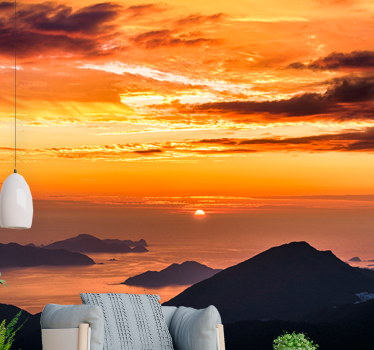 Papel mural paisajes atardecer sobre el océano - TenVinilo