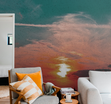 Papel mural paisajes atardecer sobre la ciudad - TenVinilo