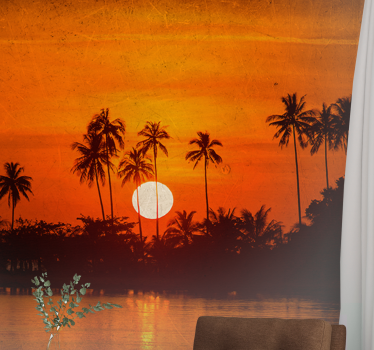 Papel mural paisajes atardecer tropical - TenVinilo