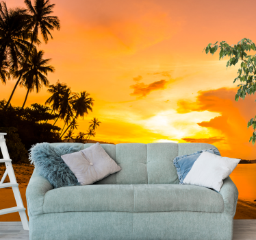 Papel mural paisajes atardecer tropical sereno - TenVinilo
