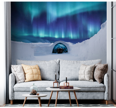 Papel mural paisajes aurora boreal maravilloso - TenVinilo