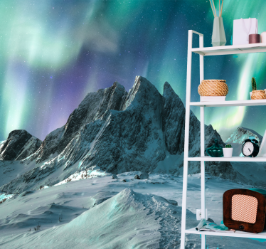 Papel mural paisajes auroras de montaña - TenVinilo