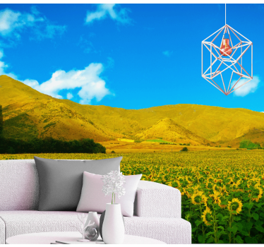 Papel mural paisajes campo de girasoles - TenVinilo