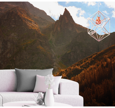 Papel mural paisajes cumbres de montañas grandiosas - TenVinilo