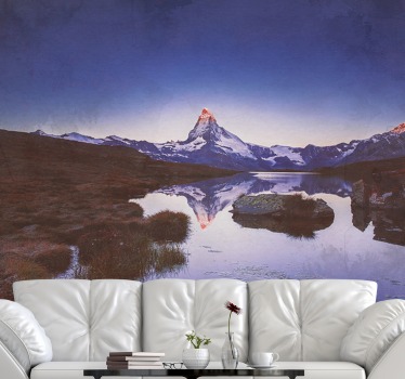Papel mural paisajes eco de montañas majestuosas - TenVinilo