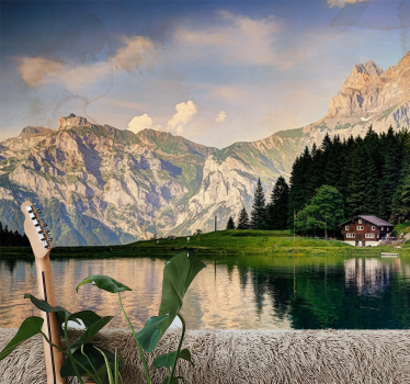 Papel mural paisajes escapada al lago de montaña - TenVinilo