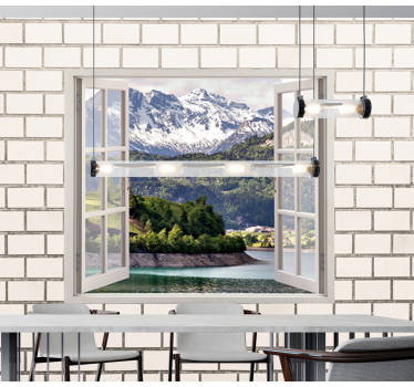 Papel mural paisajes escape a la vista de montaña - TenVinilo
