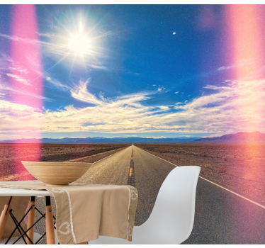 Papel mural paisajes escena de la carretera del desierto - TenVinilo