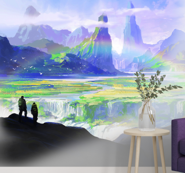 Papel mural paisajes escena natural montañosa - TenVinilo