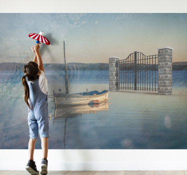 Papel mural paisajes escena serena del lago - TenVinilo