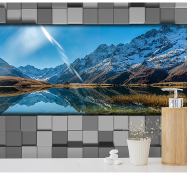 Papel mural paisajes espejo de montañas majestuosas - TenVinilo