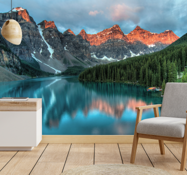 Papel mural paisajes lago alpino grande - TenVinilo