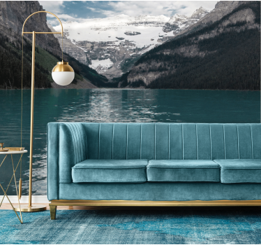 Papel mural paisajes lago alpino majestuoso - TenVinilo