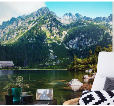 Papel mural paisajes lago de montaña - TenVinilo