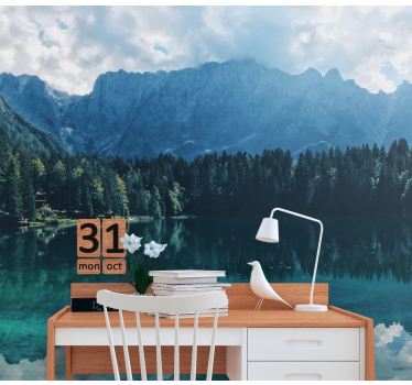 Papel mural paisajes lago eco de montaña - TenVinilo