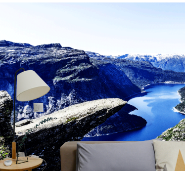 Papel mural paisajes majestuosa vista del fiordo - TenVinilo
