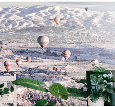 Papel mural paisajes paisaje de globos aerostáticos - TenVinilo