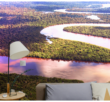 Papel mural paisajes paisaje de río serpenteante - TenVinilo