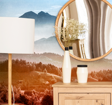 Papel mural paisajes paisaje montañoso salvaje - TenVinilo