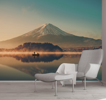 Papel mural paisajes reflejo del monte fuji - TenVinilo