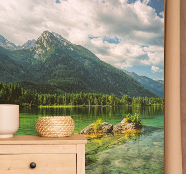 Papel mural paisajes reflejo en lago de montaña - TenVinilo
