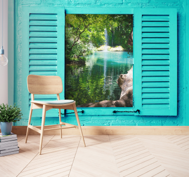 Papel mural paisajes serena vista al agua - TenVinilo