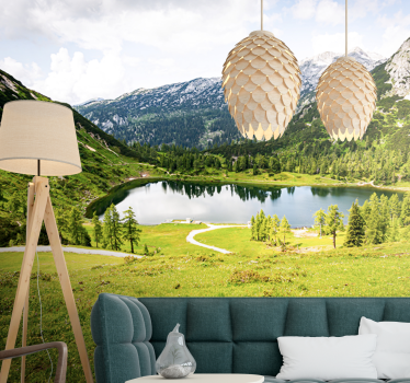 Papel mural paisajes vista alpina escénica - TenVinilo