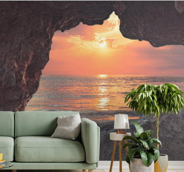 Papel mural paisajes vista de atardecer en el mar - TenVinilo