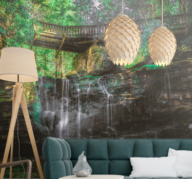 Papel mural paisajes vista de cascada escénica - TenVinilo