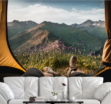Papel mural paisajes vista de montaña tranquila - TenVinilo