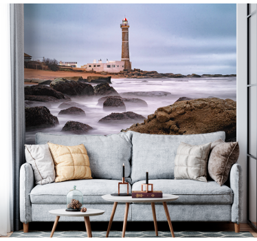 Papel mural paisajes vista del faro costero - TenVinilo