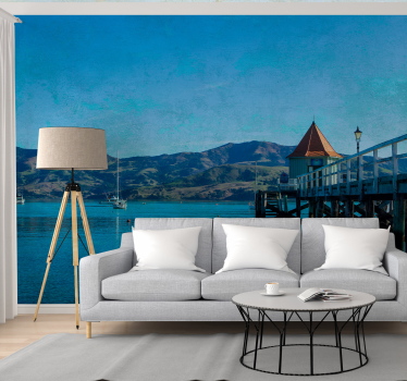 Papel mural paisajes vista del muelle costero - TenVinilo