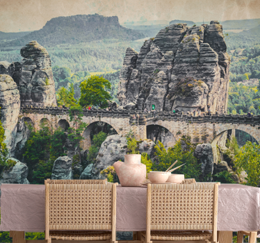 Papel mural paisajes vista del puente bastei - TenVinilo