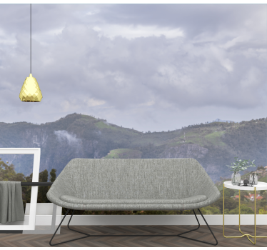 Papel mural paisajes vista serene de montañas - TenVinilo