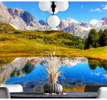 Papel mural para comedor Montaña de colores brillantes - TenVinilo