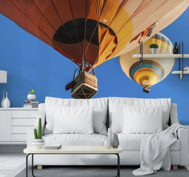 Papel mural pared de cielo globo aerostático - TenVinilo