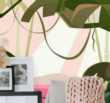 Papel mural selva escena tropical exuberante - TenVinilo