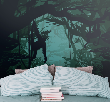 Papel mural selva exuberante escena de jungla - TenVinilo