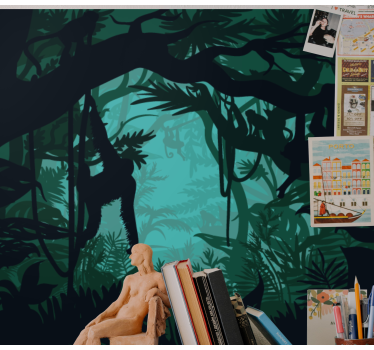 Papel mural selva vibrante paisaje selvático - TenVinilo