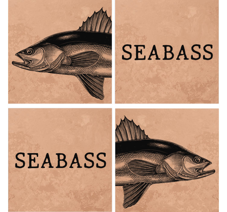 Posavasos personalizable arte de ilustración de seabass - TenVinilo