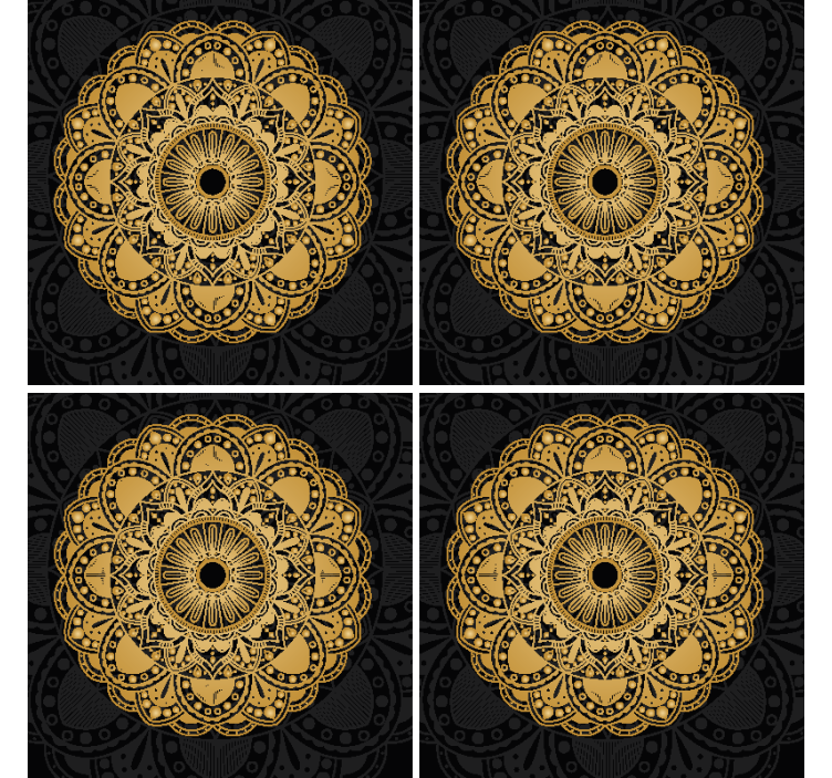 Posavasos vintage mandala de oro - TenVinilo