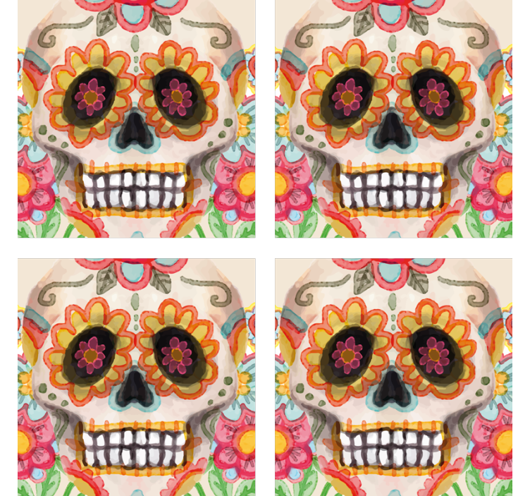 Posavasos halloween calavera de azúcar colorida - TenVinilo